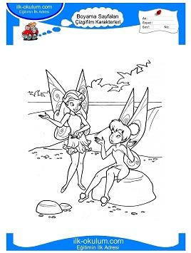 Çocuklar İçin Tinkerbell Boyama Sayfaları 